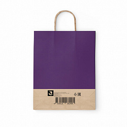 Крафт-пакет бумажный "Dark violet" 26х15х35 см, с кручеными ручками, 80 г/м2, моноцвет, 112405