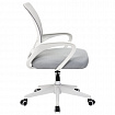 Кресло CROMEX (КРОМЕКС) "Top CH-695W", с подлокотниками, пластик белый, сетка/ткань TW, серое, 533067