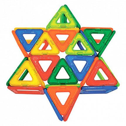 Магнитный конструктор BIG MAGNETIC BLOCKS-34, 34 детали, с колесной базой, BRAUBERG KIDS, 663845