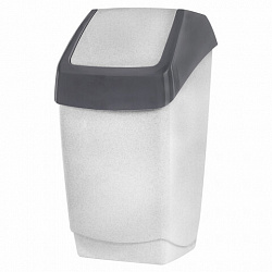 Ведро мусорное с КРЫШКОЙ (качающейся) 25 литров,"ХАПС", 55х30х28 см, серое, IDEA, М 2472
