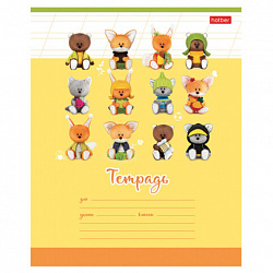 Тетрадь 12 л., HATBER косая линия, обложка картон, "ЛЕСЯТА" (микс в спайке), 080090, 12Т5В6