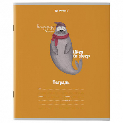 Тетрадь 18 л. BRAUBERG клетка, обложка картон, "МОДНЫЕ ЖИВОТНЫЕ", 106480