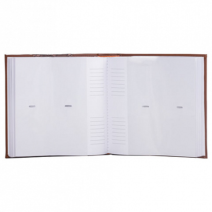 Фотоальбом BRAUBERG на 200 фото 10х15 см, под кожу (комбинированную), бумажные страницы, бокс, коричневый, 390483