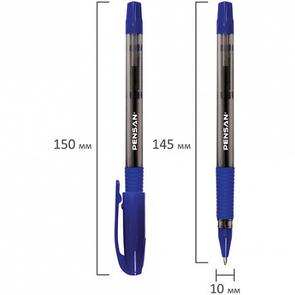 Ручка шариковая масляная с грипом PENSAN "Sign-Up", классические цвета АССОРТИ, ДИСПЛЕЙ, линия письма 0,8 мм, 2410/S60