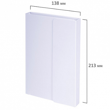 Ежедневник недатированный А5 138х213 мм BRAUBERG "Towny", под кожу, магнитный клапан, 160 л., белый, 114459