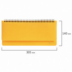Планинг настольный недатированный (305x140 мм) BRAUBERG "Select", балакрон, 60 л., желтый, 111696