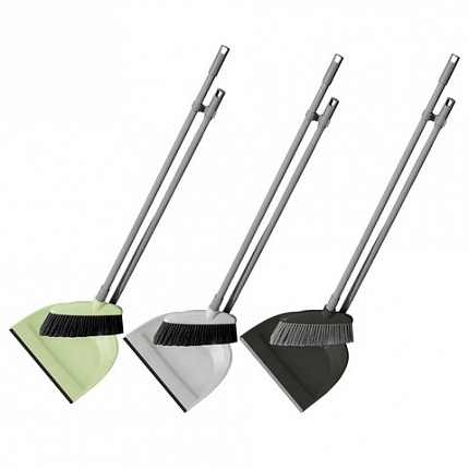 Набор для подметания (щетка с рукояткой, совок), Лень, ассорти пастель, YORK, 063020, 063030