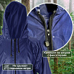 Дождевик-плащ синий на молнии многоразовый с ПВХ-покрытием, размер 52-54 (XL), рост 170-176, ГРАНДМАСТЕР, 610866