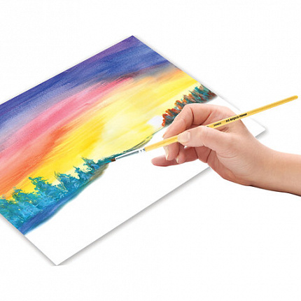 Кисть ПИФАГОР, ПОНИ, круглая, № 3, деревянная лакированная ручка, с колпачком, 200832