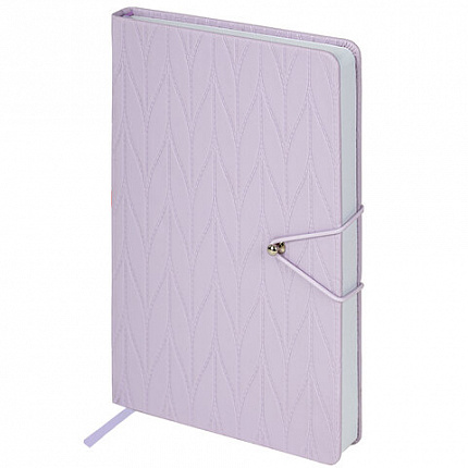 Ежедневник недатированный А5 138х213 мм, BRAUBERG "Braided", под кожу, гвоздик 160 л., сиреневый, 116596