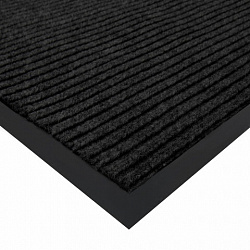 Коврик придверный 80х120 см, ЧЕРНЫЙ, влаго-грязезащитный, 450 г/м2, ребристый, PRIMILA (ПРИМИЛА) EXTRA, 701030