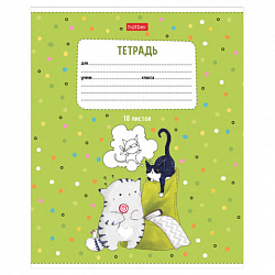 Тетрадь 18 л., HATBER линия, обложка картон, "Приключения кота Пирожка" (микс в спайке), 080118, 18Т5В2