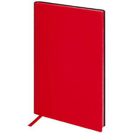 Блокнот А5 138x213 мм, BRAUBERG "Personal", под кожу, 80 листов, клетка, красный, 116609