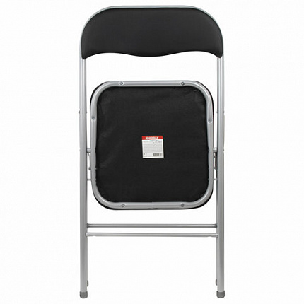 Стул складной BRABIX "Golf CF-007", серебристый каркас, кожзам чёрный, 532891