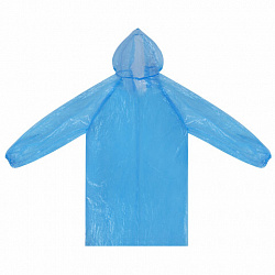 Дождевик-плащ на кнопках полиэтиленовый, универсальный размер 120x80 см, синий, SHAMAANI (ШАМААНИ), 610929