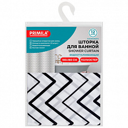 Шторка для ванной ПОЛИЭСТЕР, 180х180 см, кольца в комплекте, УЗОРЫ, PRIMILA (ПРИМИЛА), 700078