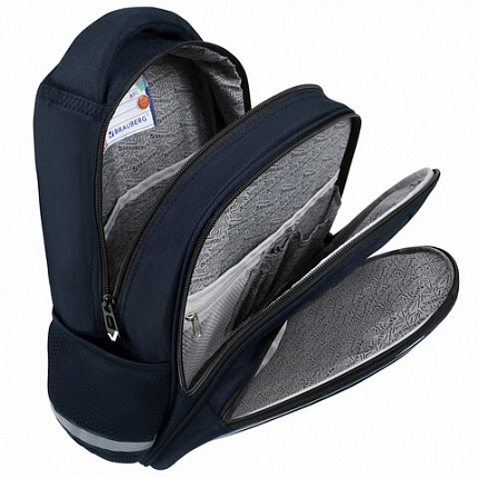 Рюкзак BRAUBERG OPTIMA, 2 отделения, с брелоком, "Ночной гонщик", 36х27х18 см, 272096