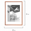 Рамка 21х30 см с паспарту 15х21 см небьющаяся, багет 5 мм, пластик, BRAUBERG "Smart", золотистая, 391279