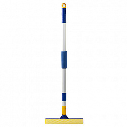 Окномойка LAIMA, алюминиевая телескопическая ручка 76-125 см, рабочая часть 25 см (стяжка, губка, ручка), для дома и офиса, 601493