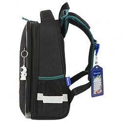 Ранец BRAUBERG PREMIUM, 2 отделения, с брелоком, "К звездам!", ЛАМПОЧКИ, 38х29х16 см, 270599
