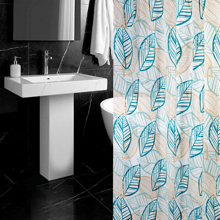 Шторка для ванной PEVA, 180х180 см, кольца в комплекте, дизайн ассорти, РАСТЕНИЯ, PRIMILA (ПРИМИЛА), 700076