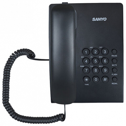 Телефон проводной SANYO RA-S204B, тональный / импульсный режим, повтор, чёрный