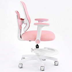 Кресло детское с подставкой для ног BRABIX KIDS "MG-215", сетка/ткань TW, розовое, 533311