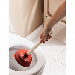 Вантуз с деревянной ручкой, диаметр 15см, высота 35см, YORK, 097110