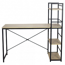 Стол на металлокаркасе BRABIX "LOFT CD-005",1200х520х1200 мм, 3 полки, цвет дуб натуральный, 641223