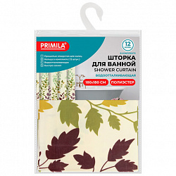 Шторка для ванной ПОЛИЭСТЕР, 180х180 см, кольца в комплекте, ФЛОРА, PRIMILA (ПРИМИЛА), 700080