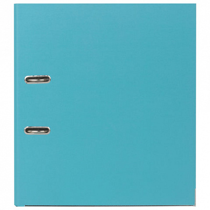 Папка-регистратор BRAUBERG с покрытием из ПВХ, 80 мм, с уголком, бирюзовая (удвоенный срок службы), 227198