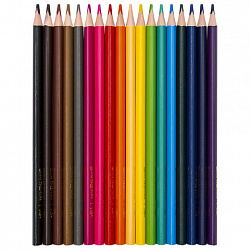 Карандаши цветные ЛУЧ "Школа Творчества", 18 цветов, трехгранные, натуральное дерево, 30С 1807-08