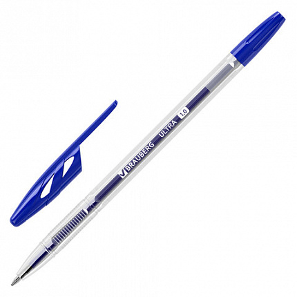 Ручка шариковая BRAUBERG "ULTRA", СИНЯЯ, узел 1 мм, чернила ГЕРМАНИЯ, наконечник ШВЕЙЦАРИЯ, 143558