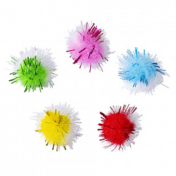 Помпоны для творчества, многоцветные, блестящие, 10 мм, 60 шт., ОСТРОВ СОКРОВИЩ, 661433