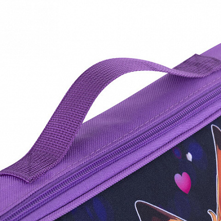 Папка на молнии с ручками BRAUBERG KIDS А4, 1 отделение, регулируемый плечевой ремень, 60 мм, "Сказочная лиса", 273317