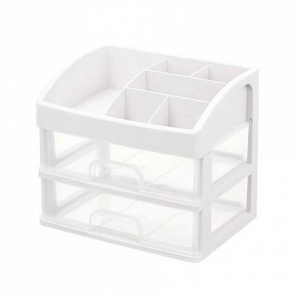 Органайзер для хранения косметики, канцтоваров, мелочей ДВА УРОВНЯ, 20х17х23,5 см, DASWERK (ДАСВЕРК), 608478