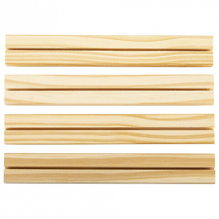 Ценникодержатель деревянный (ценники, реклама, фото) 21х3х2 см, КОМПЛЕКТ 4 шт., BRAUBERG, 291315