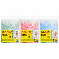 Шторка для ванной PEVA, 180х180 см, кольца в комплекте, дизайн ассорти, ЦВЕТЫ, WBZ (ВБЗ), 700071