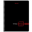 Тетрадь А5 96 л. BRAUBERG, гребень, клетка, глянцевая ламинация, "Dark" (микс в спайке), 404419