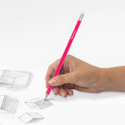 Карандаш чернографитный BRAUBERG, 1 шт., "Fluor", НВ, с ластиком, корпус неоновый ассорти, заточенный, 180613