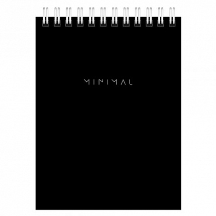 Блокнот МАЛЫЙ ФОРМАТ А6 108х145 мм, 40 л., гребень, картон, клетка, BRAUBERG "Minimal Classic", 116428