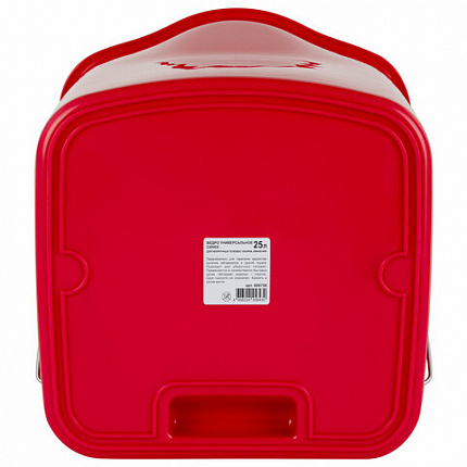 Ведро УНИВЕРСАЛЬНОЕ 25 л, КРАСНОЕ, подходит для уборочных тележек, уборки, хранения, пластик, 609755, 25EC/5