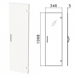 Дверь СТЕКЛО, средняя, "Канц", 346х5х1098 мм, БЕЗ ФУРНИТУРЫ, ДК35