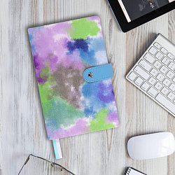 Ежедневник недатированный А5 138х213 мм BRAUBERG "Nebula", под кожу, застежка 160 л., синий микс, 116238