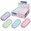 Ластик BRAUBERG "PASTEL OVAL", 50х23х10 мм, цвета ассорти, овальный, 274023