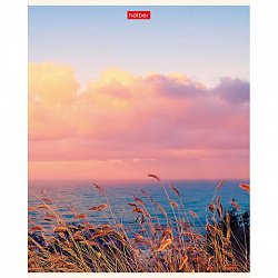 Тетрадь А5, 60 л., HATBER, скоба, клетка, soft-touch ламинация, "Тихие горизонты" (микс в спайке), 096761, 60Т5лВ1
