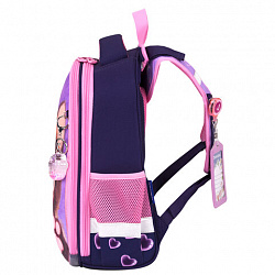 Ранец BRAUBERG PREMIUM, 2 отделения, с брелоком, "Paw prints", велюровая панель, 38х29х16 см, 273098