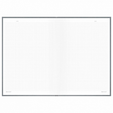 Блокнот БОЛЬШОЙ ФОРМАТ 200х290 мм, А4, 80 л., твердый, клетка, BRAUBERG "Minimal", серый, 116433