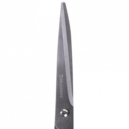 Ножницы BRAUBERG "Office-Expert" 216 мм, сине-черные, резиновые вставки, 3-х сторонняя заточка, 231563