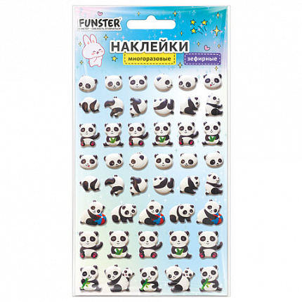 Наклейки объемные зефирные 15х10 см, ассорти 12 видов, FUNSTER (ФАНСТЕР), 666675